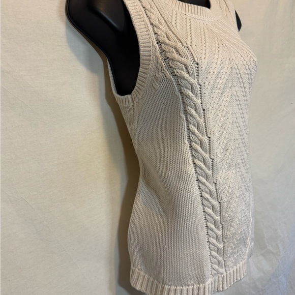 D-100 Loft White Sleeveless 100%‎ Cotton Pullover Sweater Size XS - Picture 5 of 12